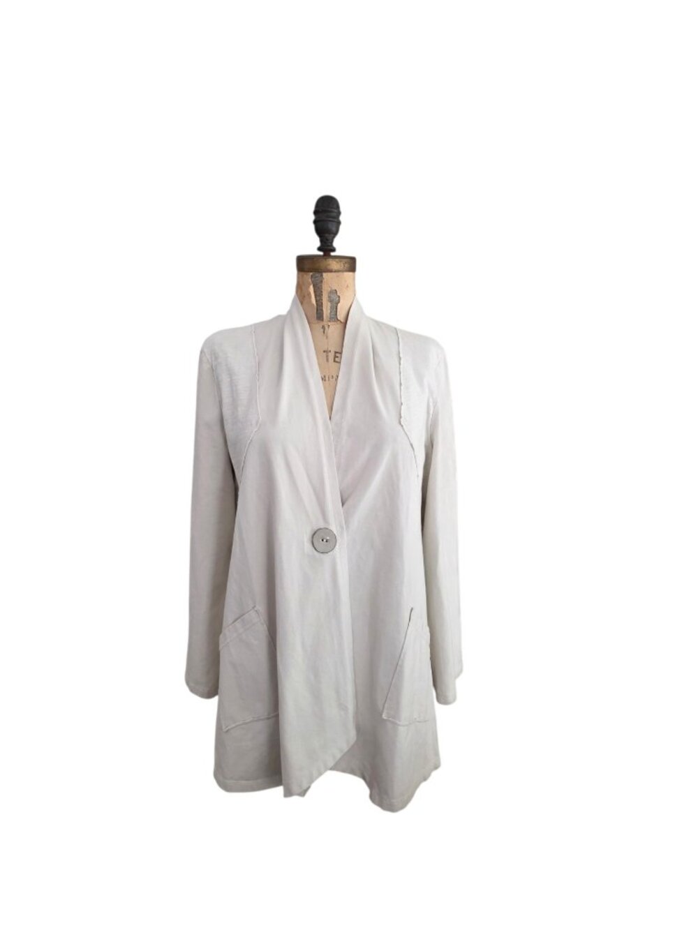Habitat One Button Lagenlook Jacket Cardigan Ivory M EUC